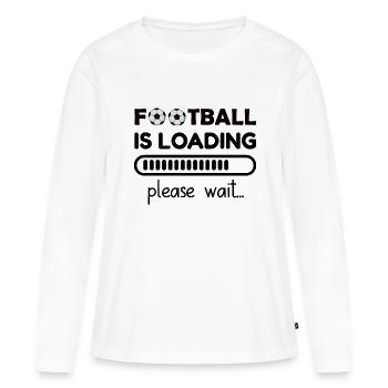 Chargement de football s’il vous plaît attendre Dictons de football - T-shirt manches longues Premium bio Femme - blanc - Devant - Julia (174cm)