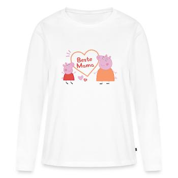 Peppa Pig Design Best Mom - Women's Premium Organic Long Sleeve Shirt - white - Front - Julia (174cm)
