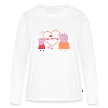 Peppa Pig Design No. 1 Mummy: Peppa & Mummy Pig - Women's Premium Organic Long Sleeve Shirt - white - Front - Julia (174cm)
