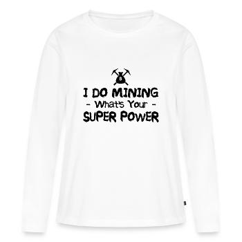 Mining - Women's Premium Organic Long Sleeve Shirt - white - Front - Julia (174cm)
