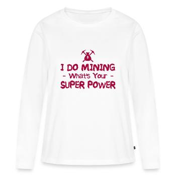Mining - Women's Premium Organic Long Sleeve Shirt - white - Front - Julia (174cm)