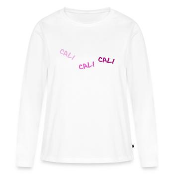 Gymnastique Calisthenics Fit - T-shirt manches longues Premium bio Femme - blanc - Devant - Julia (174cm)