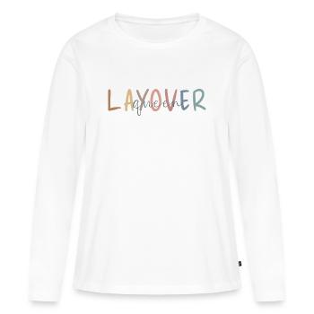 Flight Attendant Geschenk - Flugbegleiter Geschenk - Frauen Premium Bio Langarmshirt - Weiß - Vorne - Julia (174cm)