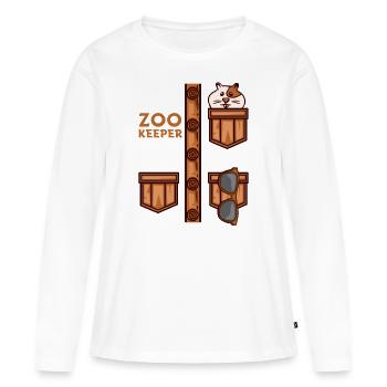 T-shirt Zoo Keeper Rongeur visiteur gardien de la faune - T-shirt manches longues Premium bio Femme - blanc - Devant - Julia (174cm)