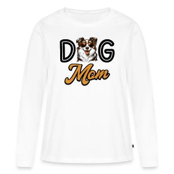 Amoureuse Chiens Maman Chien Berger Australien - T-shirt manches longues Premium bio Femme - blanc - Devant - Julia (174cm)