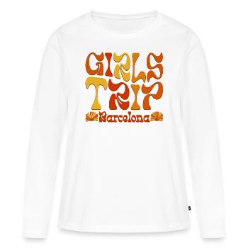 Groupe De Filles Voyage Barcelone - T-shirt manches longues Premium bio Femme - blanc - Devant - Julia (174cm)