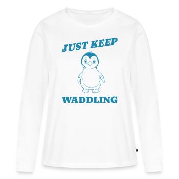 Continuez à vous dandiner Cadeau - T-shirt manches longues Premium bio Femme - blanc - Devant - Julia (174cm)