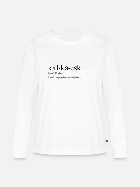 Kaf-ka-esk black - Frauen Premium Bio Langarmshirt - Weiß