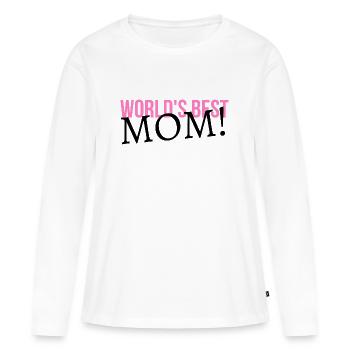 Worlds Best MOM - Frauen Premium Bio Langarmshirt - Weiß - Vorne - Julia (174cm)