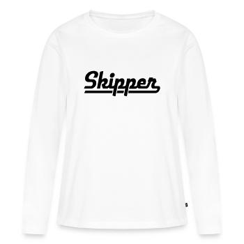 Skipper - T-shirt manches longues Premium bio Femme - blanc - Devant - Julia (174cm)