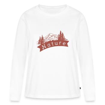 Nature - T-shirt manches longues Premium bio Femme - blanc - Devant - Julia (174cm)