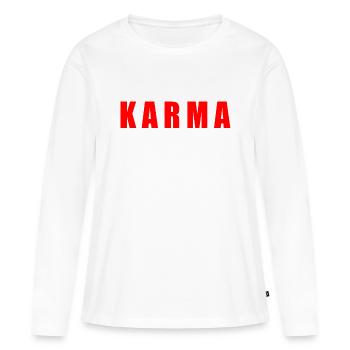 Karma - T-shirt manches longues Premium bio Femme - blanc - Devant - Julia (174cm)
