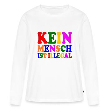 Kein mensch ist illegal - Frauen Premium Bio Langarmshirt - Weiß - Vorne - Julia (174cm)
