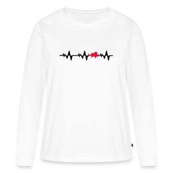 alarme de la perche - T-shirt manches longues Premium bio Femme - blanc - Devant - Julia (174cm)