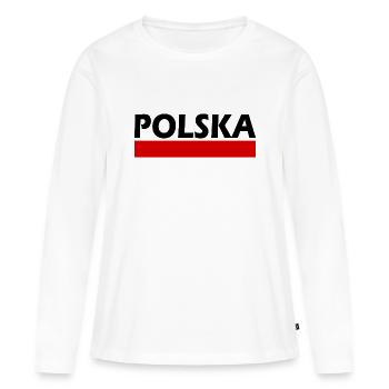 Pologne - T-shirt manches longues Premium bio Femme - blanc - Devant - Julia (174cm)