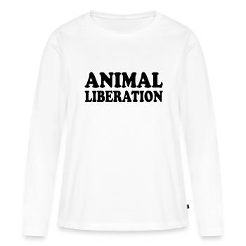 Animal liberation - T-shirt manches longues Premium bio Femme - blanc - Devant - Julia (174cm)