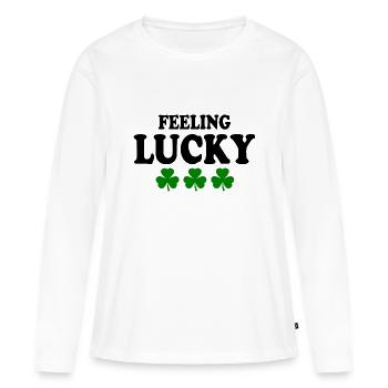 feeling lucky - Women's Premium Organic Long Sleeve Shirt - white - Front - Julia (174cm)