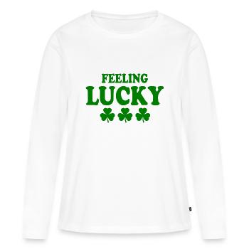 feeling lucky - Women's Premium Organic Long Sleeve Shirt - white - Front - Julia (174cm)