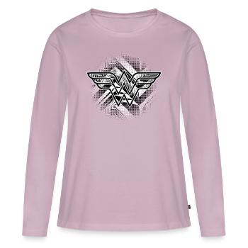 DC Comics Wonder Woman Logo Muster Black and white - Frauen Premium Bio Langarmshirt - Altrosa - Vorne - Julia (174cm)