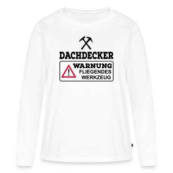 Couvreurs - T-shirt manches longues Premium bio Femme - blanc - Devant - Julia (174cm)