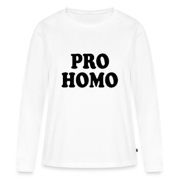 Pro homo - T-shirt manches longues Premium bio Femme - blanc - Devant - Julia (174cm)