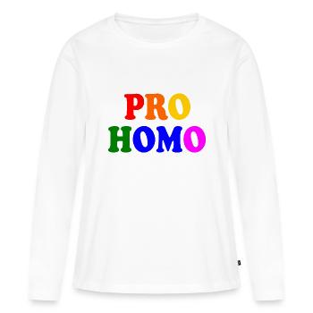 Pro homo - T-shirt manches longues Premium bio Femme - blanc - Devant - Julia (174cm)