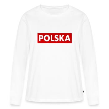 Pologne - T-shirt manches longues Premium bio Femme - blanc - Devant - Julia (174cm)