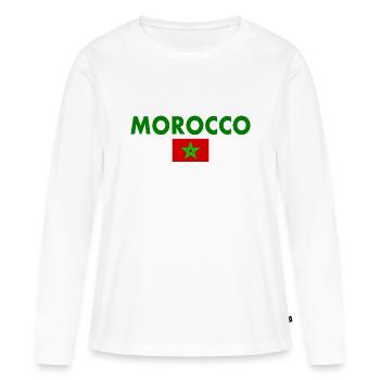 Maroc - T-shirt manches longues Premium bio Femme - blanc - Devant - Julia (174cm)