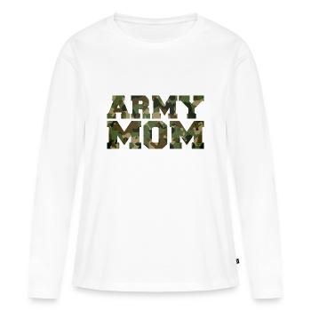 Army Mom - Women's Premium Organic Long Sleeve Shirt - white - Front - Julia (174cm)