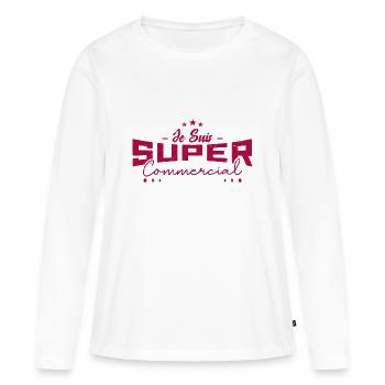 Super commercial - T-shirt manches longues Premium bio Femme - blanc - Devant - Julia (174cm)