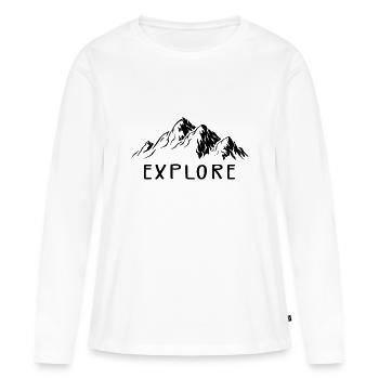 Explore more - T-shirt manches longues Premium bio Femme - blanc - Devant - Julia (174cm)