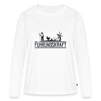 Huhn Bauer Landwirt Führungskraft - T-shirt manches longues Premium bio Femme - blanc - Devant - Julia (174cm)