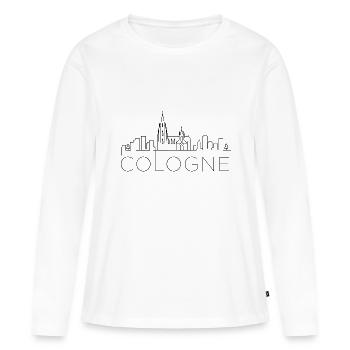 Cologne City Skyline Silhouette Cathédrale de Cologne - T-shirt manches longues Premium bio Femme - blanc - Devant - Julia (174cm)