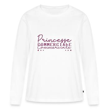 Princesse Commerciale - T-shirt manches longues Premium bio Femme - blanc - Devant - Julia (174cm)