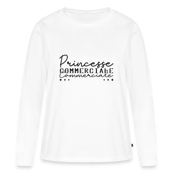 Princesse Commerciale - T-shirt manches longues Premium bio Femme - blanc - Devant - Julia (174cm)
