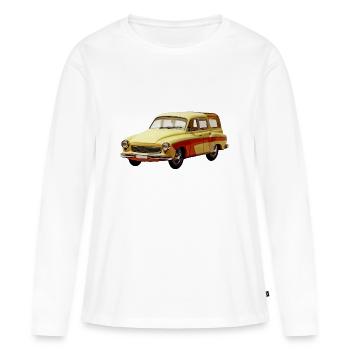 Wartburg 311 Camping - T-shirt manches longues Premium bio Femme - blanc - Devant - Julia (174cm)