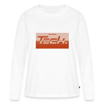Technologie - Frauen Premium Bio Langarmshirt - Weiß - Vorne - Julia (174cm)