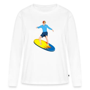 Surfeurs sur la planche de surf Surf - T-shirt manches longues Premium bio Femme - blanc - Devant - Julia (174cm)