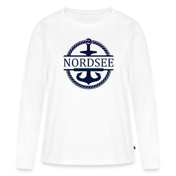 Schiff Anker Nordsee - Frauen Premium Bio Langarmshirt - Weiß - Vorne - Julia (174cm)