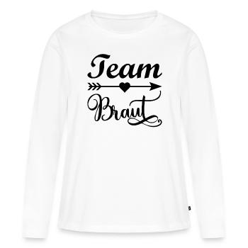 Team Braut Junggesellenabschied Party die Braut - Frauen Premium Bio Langarmshirt - Weiß - Vorne - Julia (174cm)