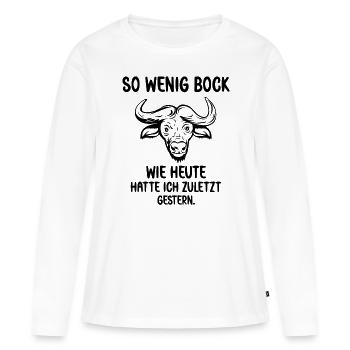 Ein lustiger Bock Tier kein Bock haben - Frauen Premium Bio Langarmshirt - Weiß - Vorne - Julia (174cm)