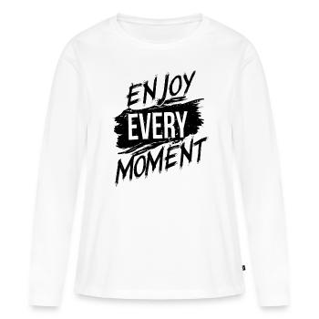 Profitez de chaque instant - T-shirt manches longues Premium bio Femme - blanc - Devant - Julia (174cm)