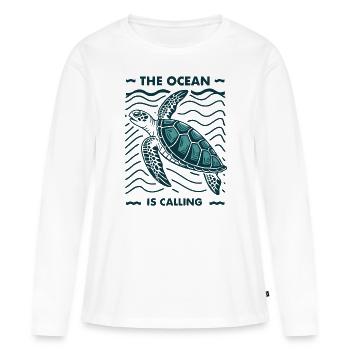 Ocean is Calling Sea Turtle underwater World - Frauen Premium Bio Langarmshirt - Weiß - Vorne - Julia (174cm)