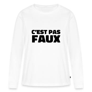 C'est Pas Faux - T-shirt manches longues Premium bio Femme - blanc - Devant - Julia (174cm)