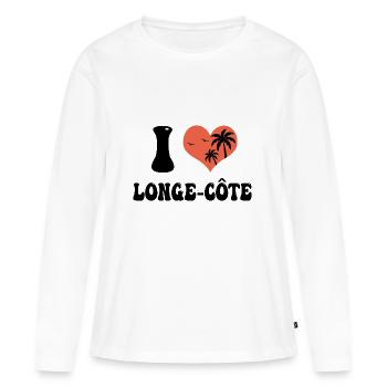 j aime le longe côte - T-shirt manches longues Premium bio Femme - blanc - Devant - Julia (174cm)