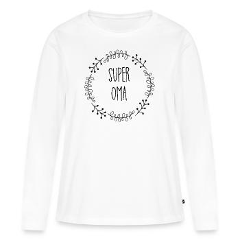 Super Oma - Frauen Premium Bio Langarmshirt - Weiß - Vorne - Julia (174cm)