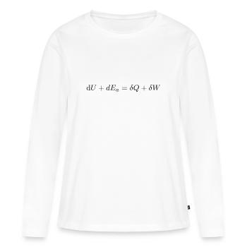 Première loi de la thermodynamique - T-shirt manches longues Premium bio Femme - blanc - Devant - Julia (174cm)