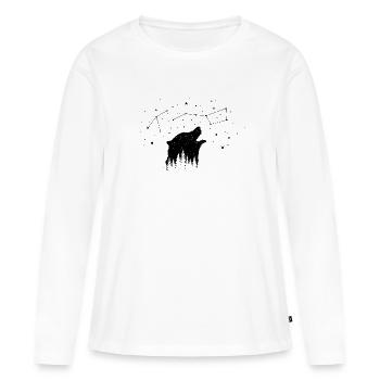 Bär Kopf großer bear Sterne Sternbild Wald Forest - Frauen Premium Bio Langarmshirt - Weiß - Vorne - Julia (174cm)