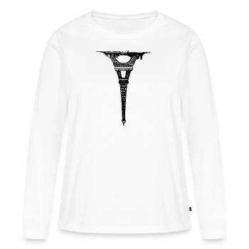 Tour Eiffel - T-shirt manches longues Premium bio Femme - blanc - Devant - Julia (174cm)