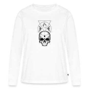 Crâne Occulte Streetwear Mode Urbaine Tatouage - T-shirt manches longues Premium bio Femme - blanc - Devant - Julia (174cm)